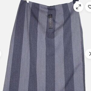 Theory Follett Gray Striped Wool Skirt Knee A- Line Length Skirt Size:6